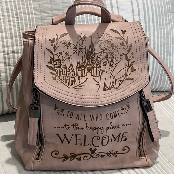 Pink Disney Backpack with Tinkerbell Design - Picture 1 of 8